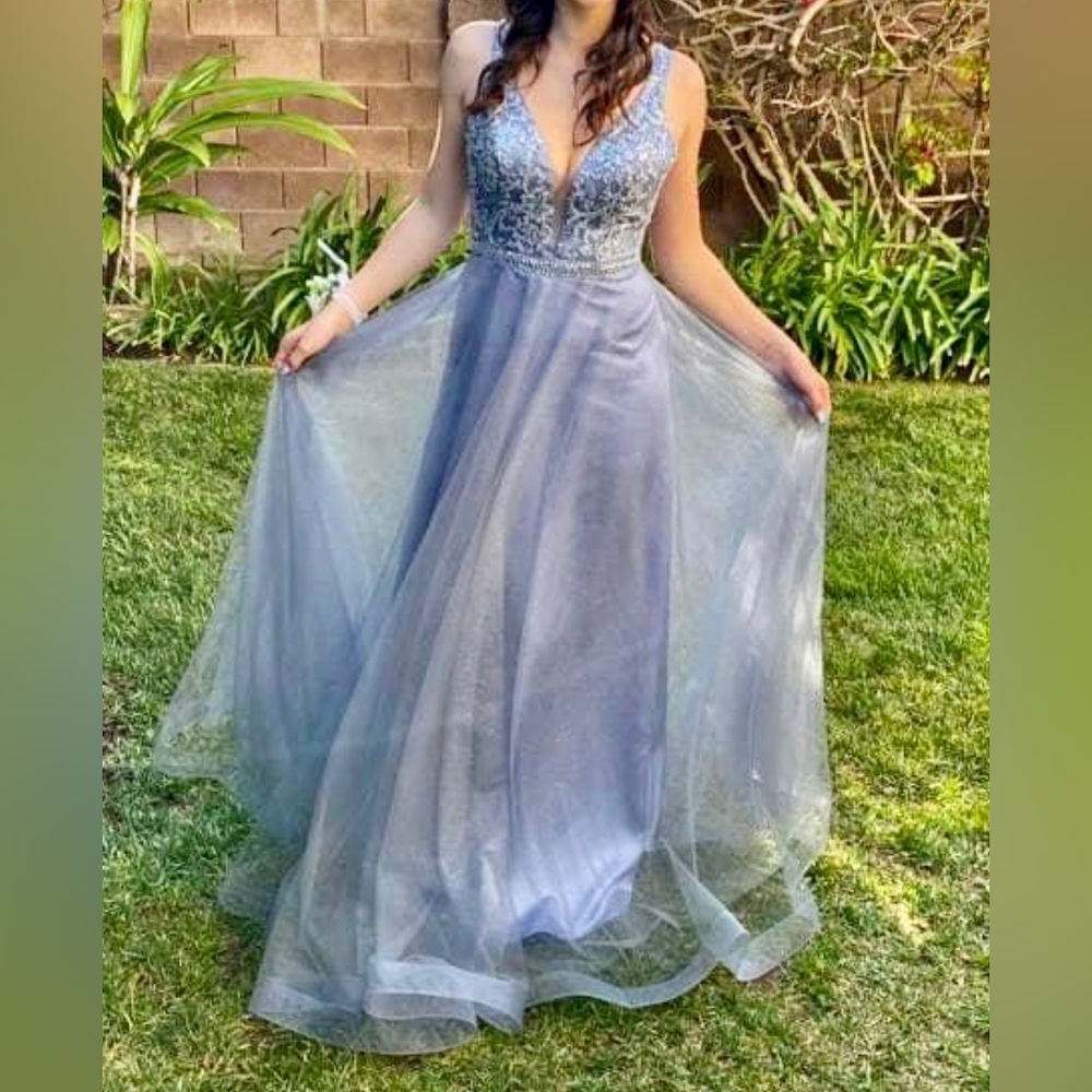 Cindy Collection Blue/Periwinkle Prom Evening Gown